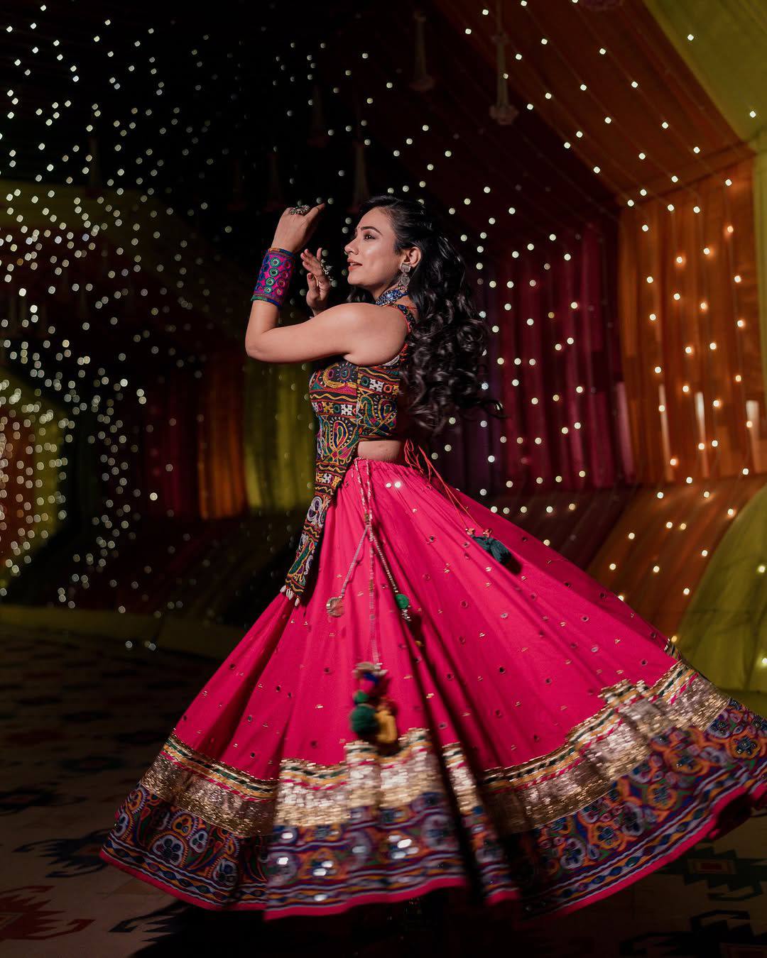 NEW NAVRATRI SPECIAL INDO-WESTERN LEHENGA SET WITH GAMTHI WORK ❤️💐